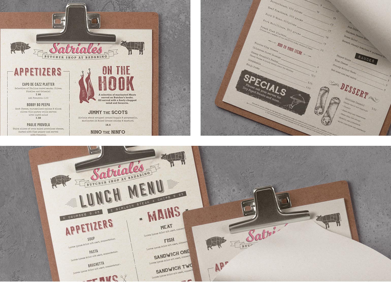 Menu designs