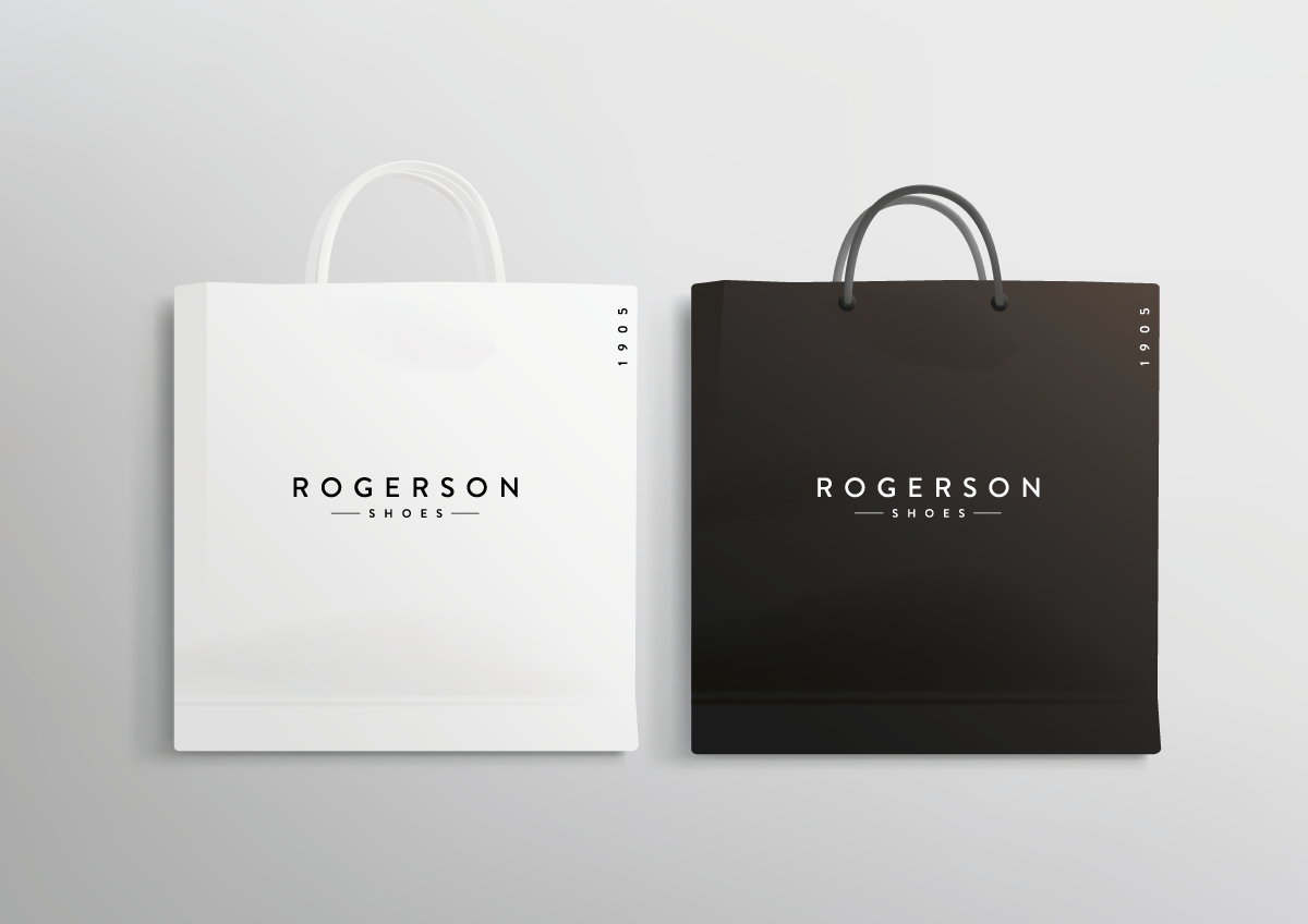 rogerson shoes logo bags mockup